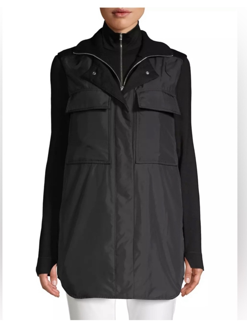 Lafayette 148 NY, Women's Black Utility Vest Jacket
